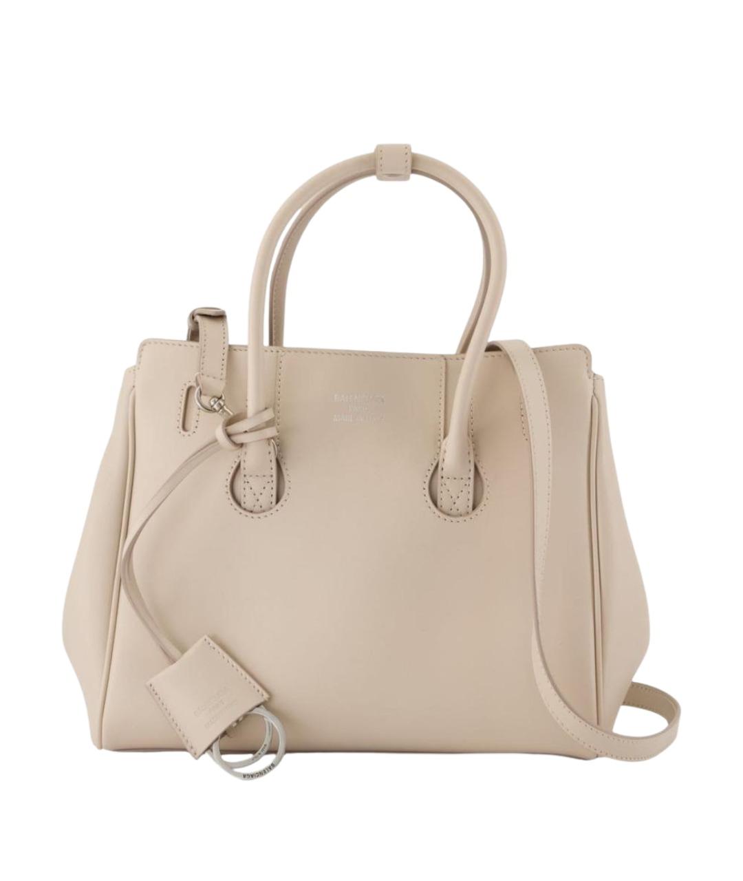 BALENCIAGA Бежевая кожаная сумка тоут, фото 1