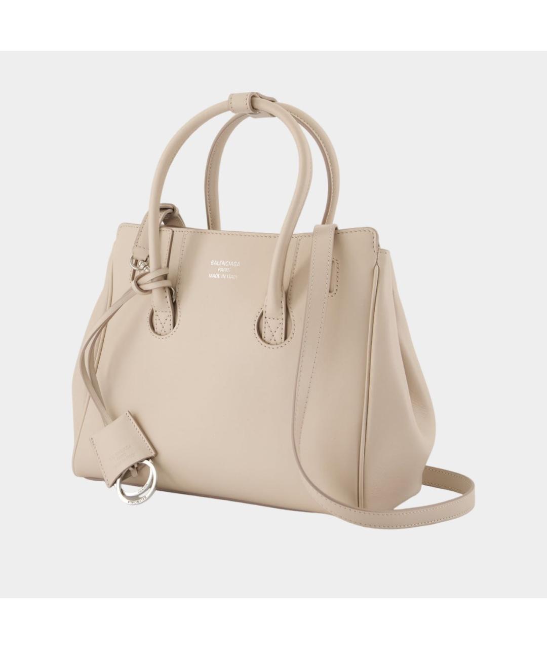 BALENCIAGA Бежевая кожаная сумка тоут, фото 2