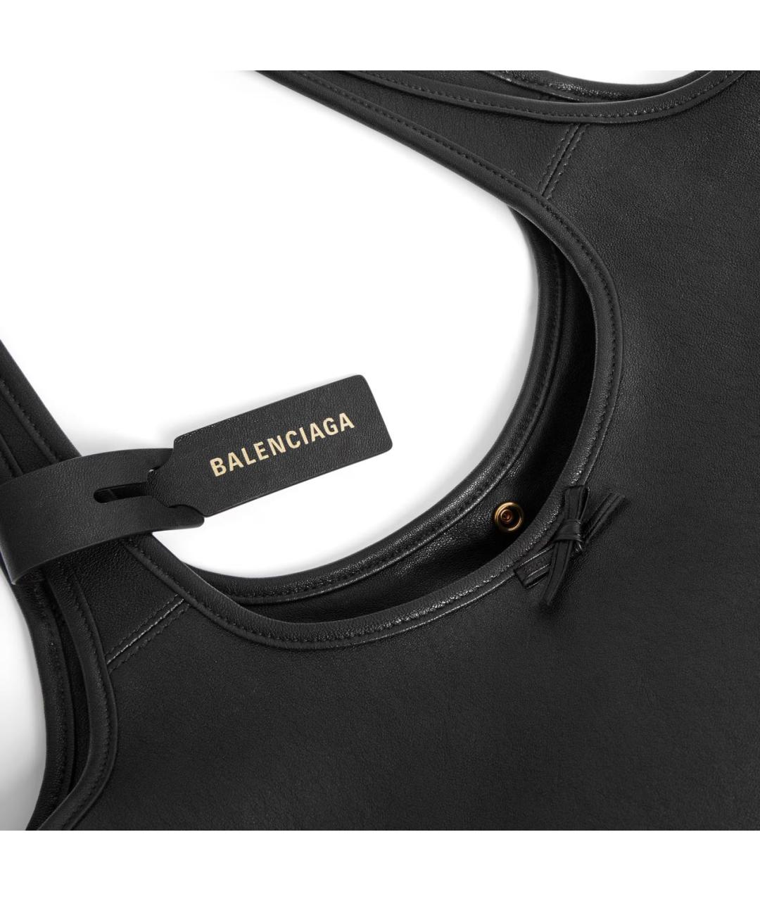 BALENCIAGA Черная кожаная сумка тоут, фото 6