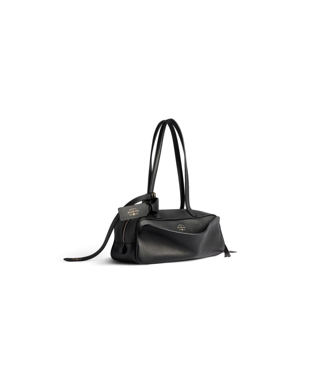 BALENCIAGA Черная кожаная сумка тоут, фото 6