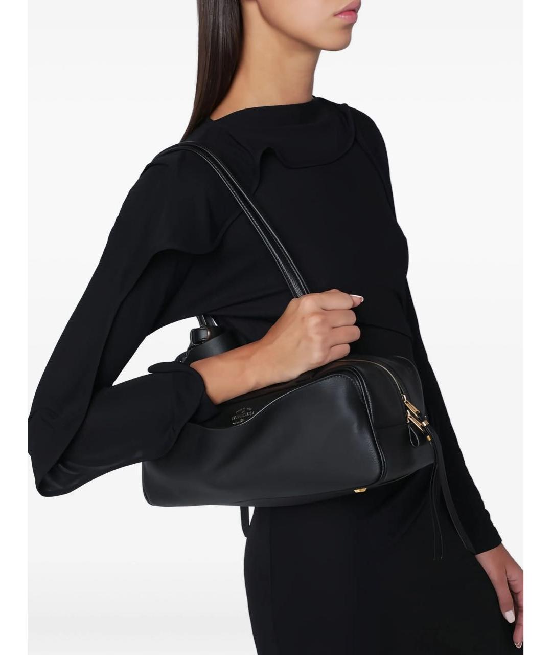 BALENCIAGA Черная кожаная сумка тоут, фото 2