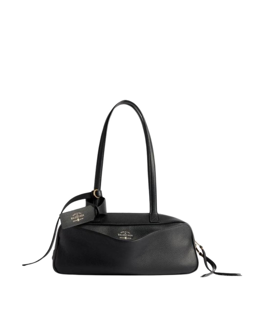 BALENCIAGA Черная кожаная сумка тоут, фото 1