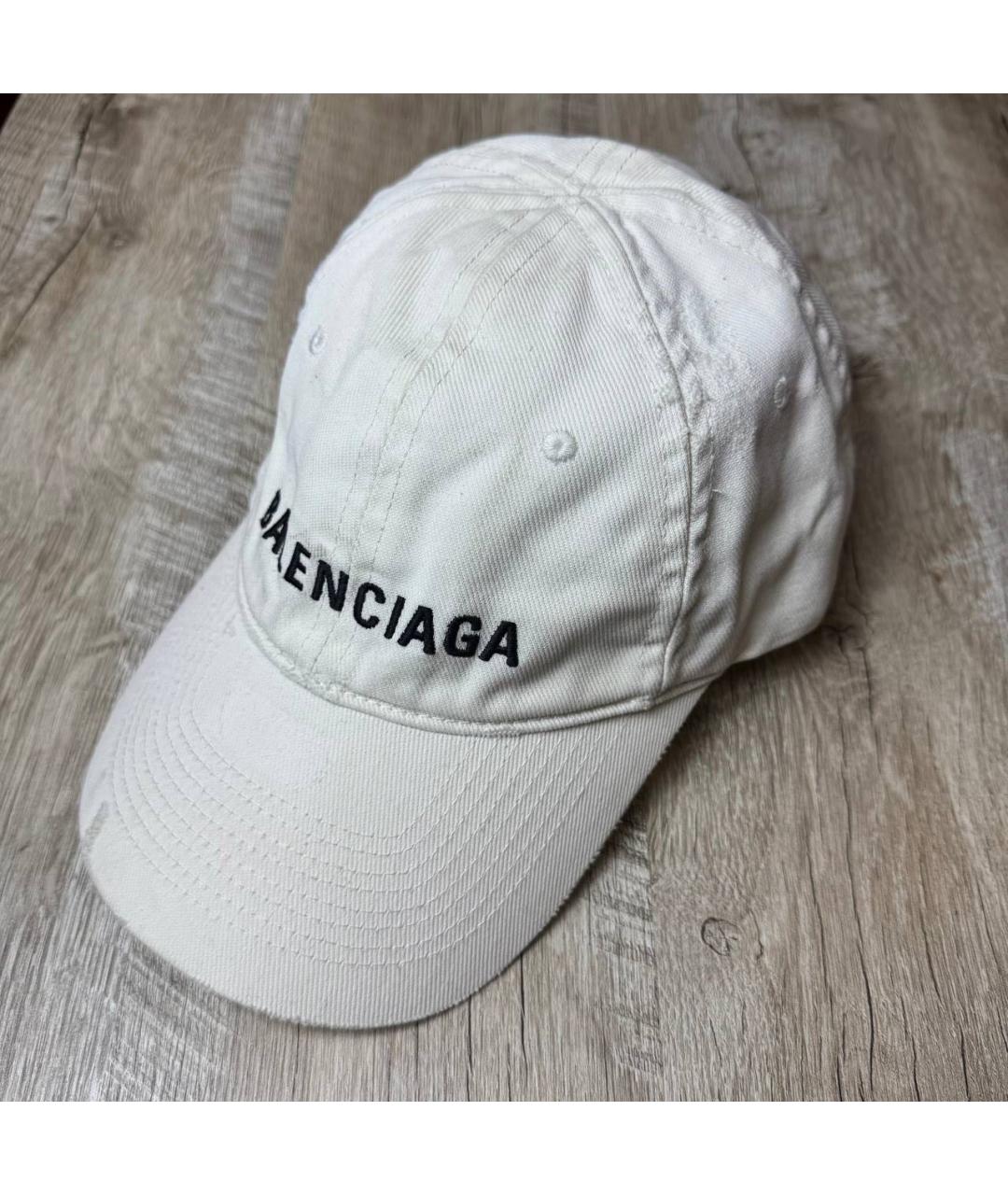 BALENCIAGA Белая хлопковая кепка/бейсболка, фото 2