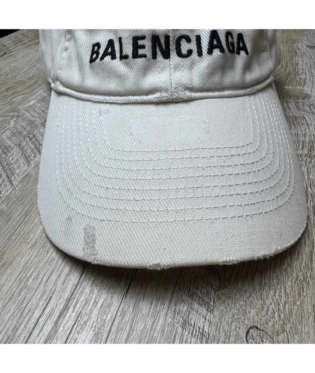 BALENCIAGA Белая хлопковая кепка/бейсболка, фото 3