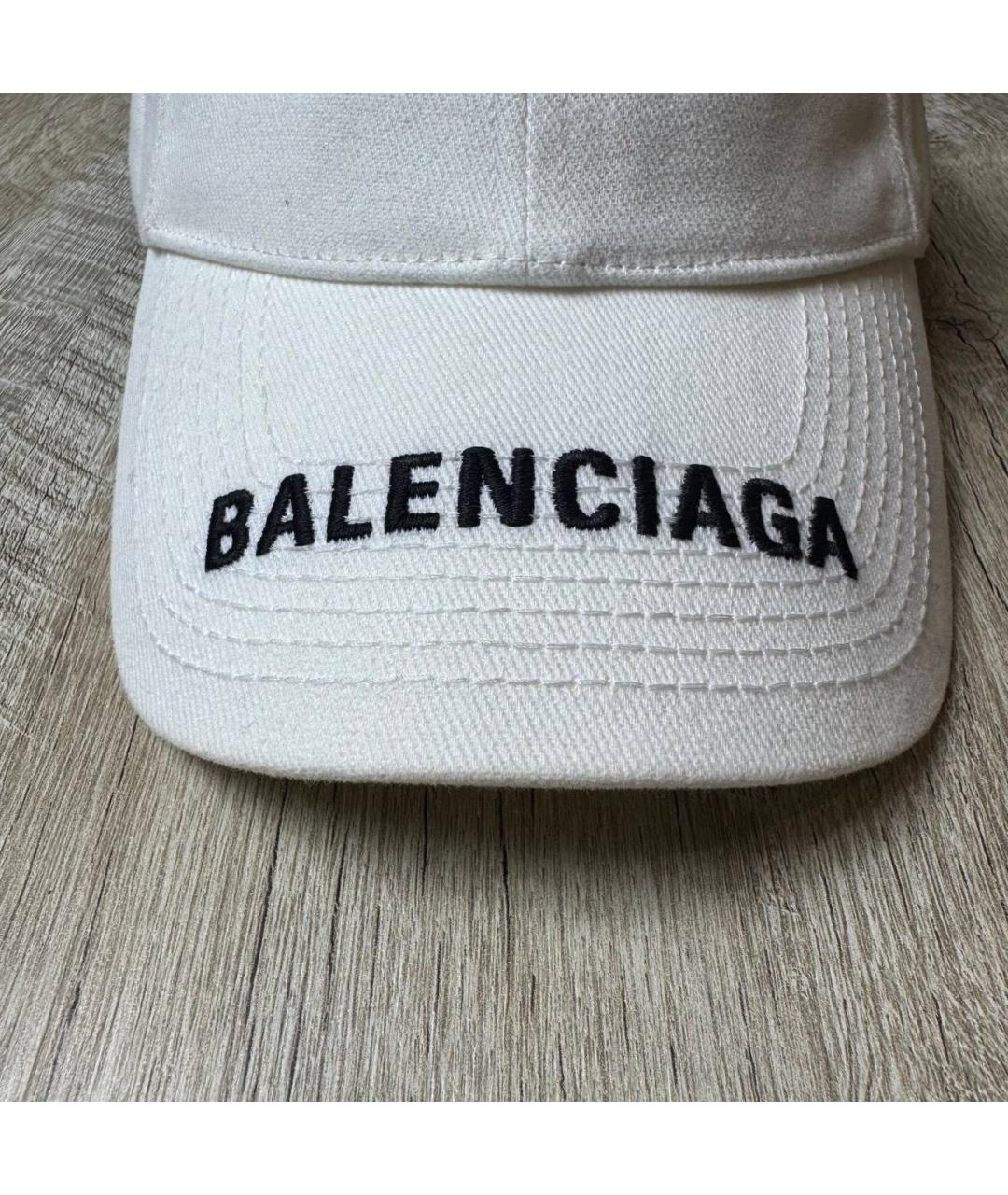 BALENCIAGA Белая хлопковая кепка/бейсболка, фото 3