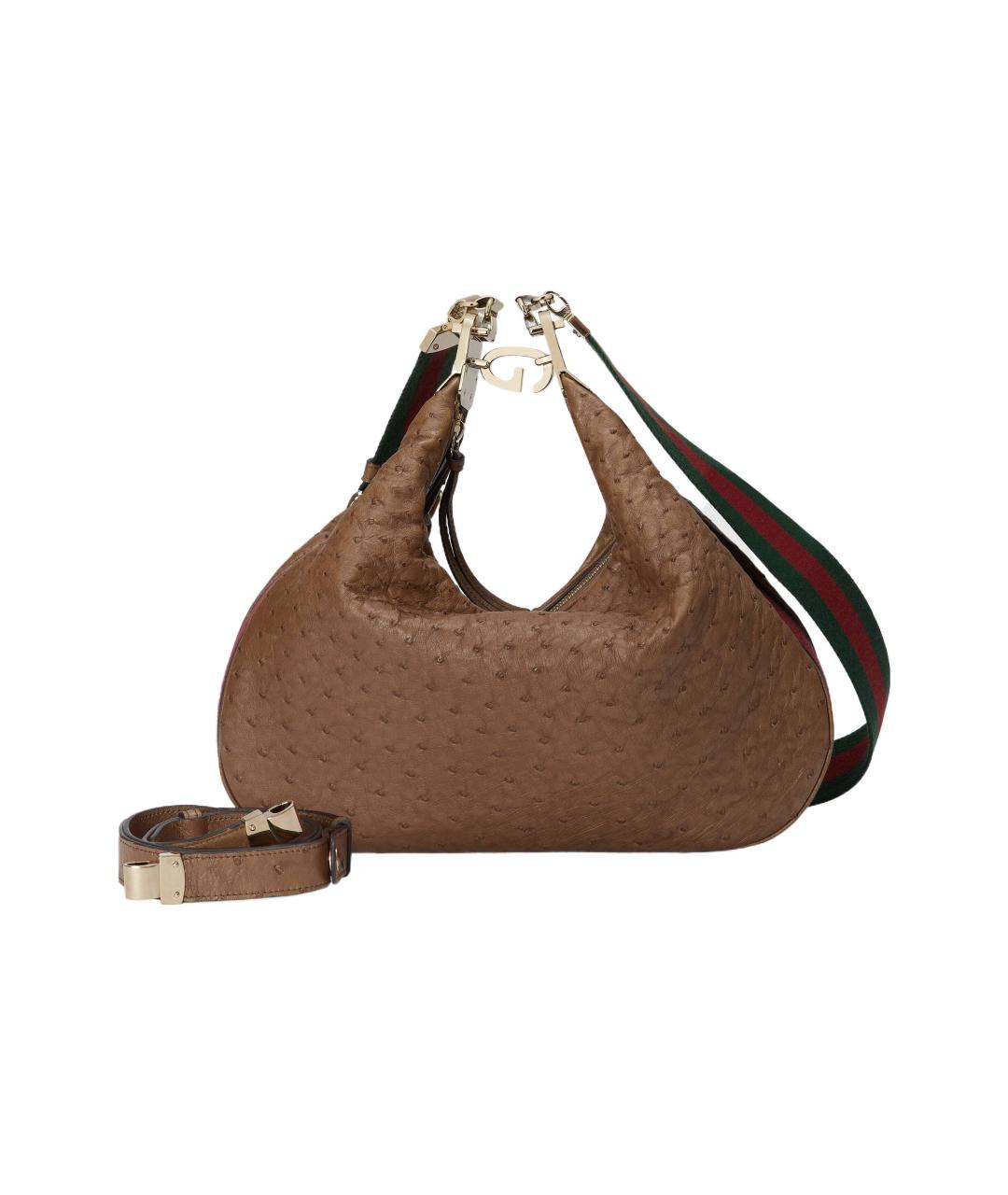 GUCCI Коричневая сумка через плечо из экзотической кожи, фото 2