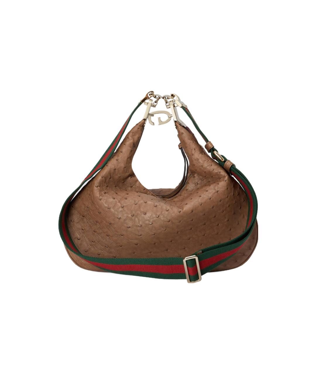 GUCCI Коричневая сумка через плечо из экзотической кожи, фото 3