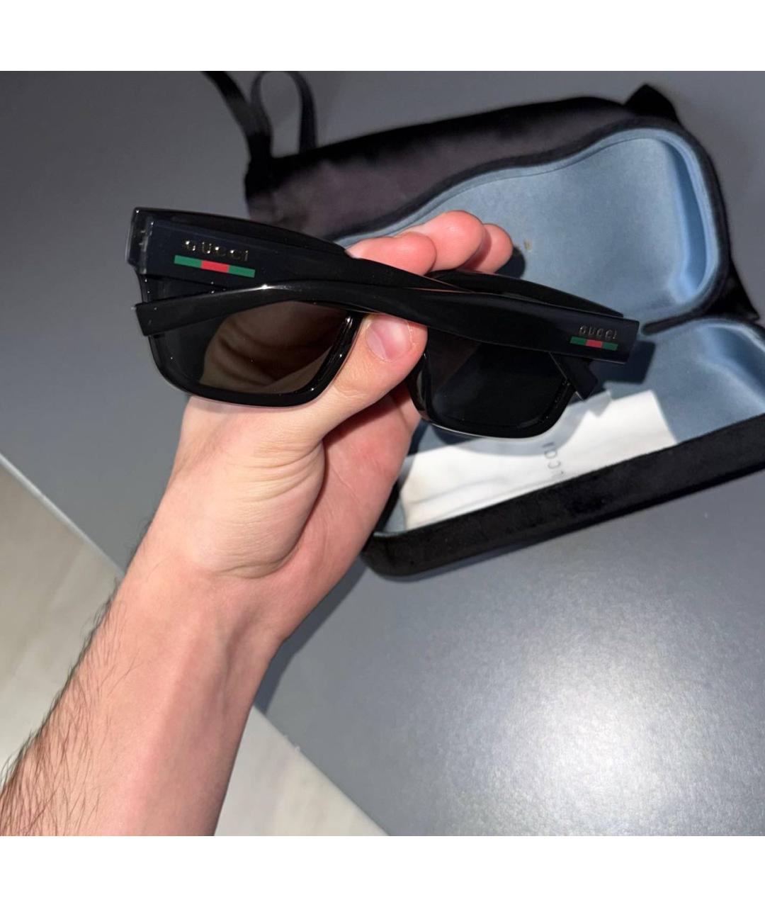 GUCCI Черные пластиковые солнцезащитные очки, фото 2