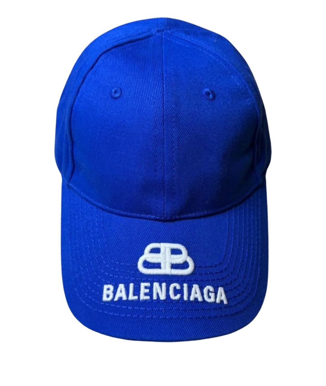 BALENCIAGA Синяя хлопковая кепка/бейсболка, фото 1