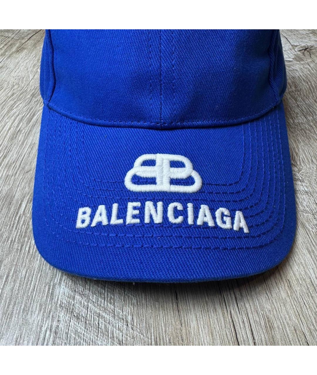 BALENCIAGA Синяя хлопковая кепка/бейсболка, фото 3