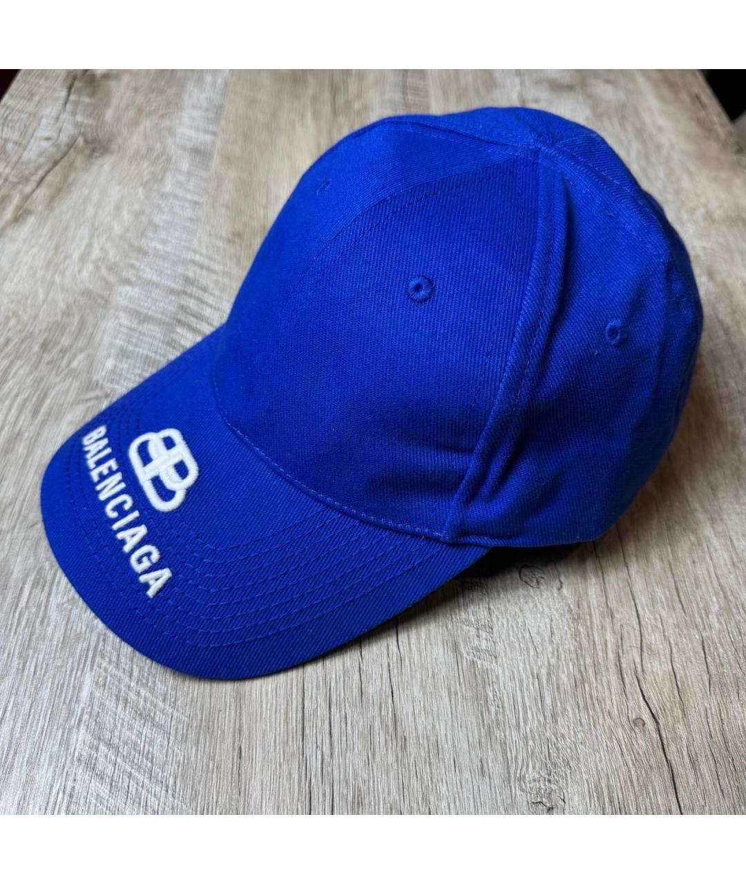 BALENCIAGA Синяя хлопковая кепка/бейсболка, фото 2