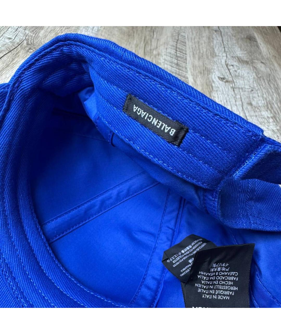 BALENCIAGA Синяя хлопковая кепка/бейсболка, фото 4