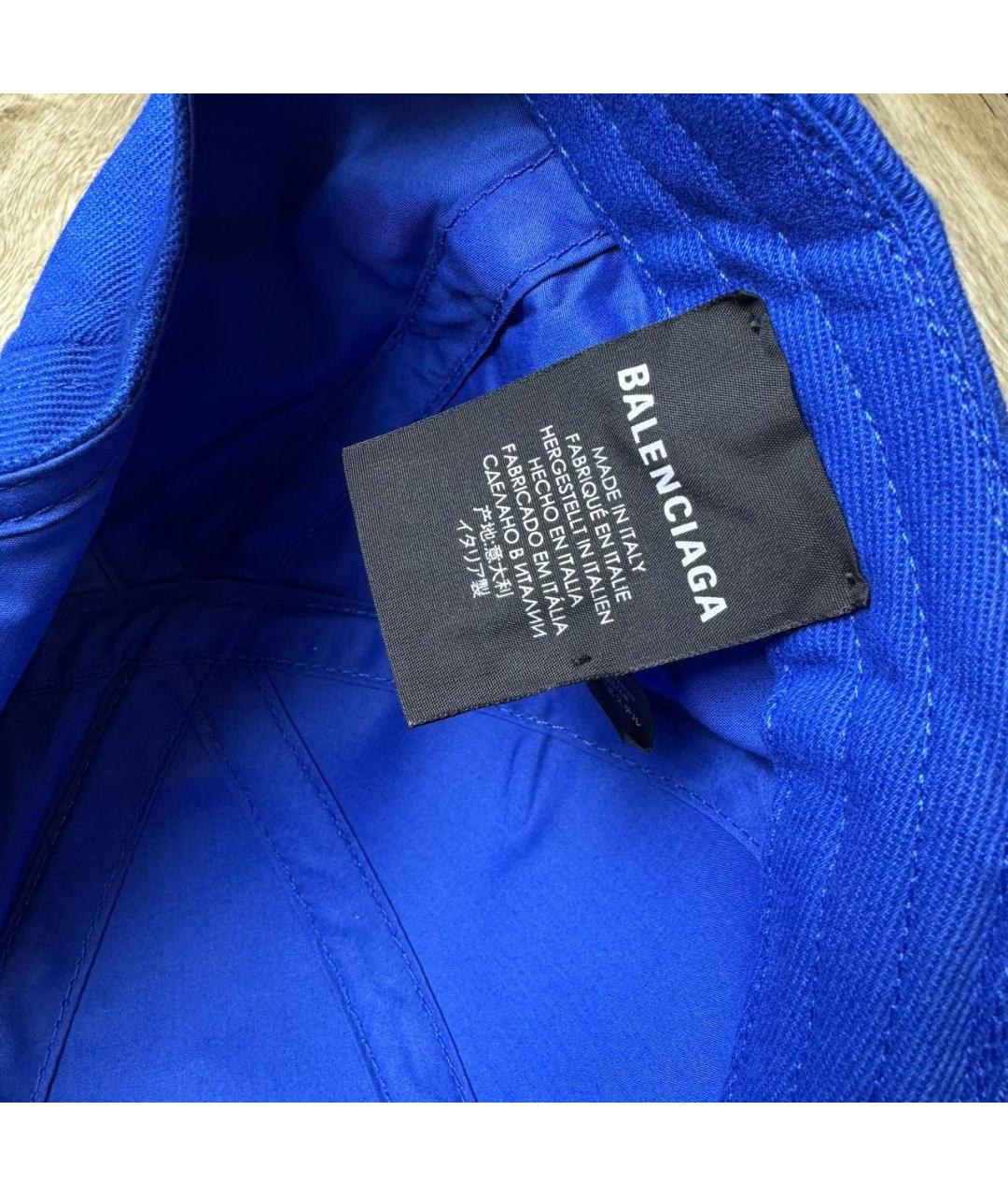 BALENCIAGA Синяя хлопковая кепка/бейсболка, фото 5