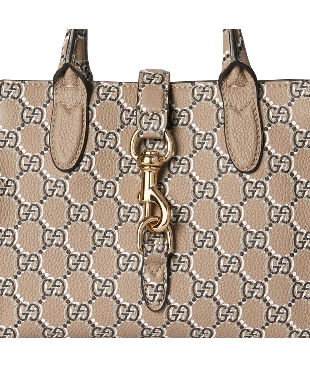 GUCCI Бежевая кожаная сумка через плечо, фото 9