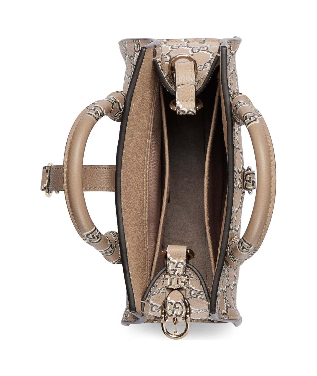 GUCCI Бежевая кожаная сумка через плечо, фото 8