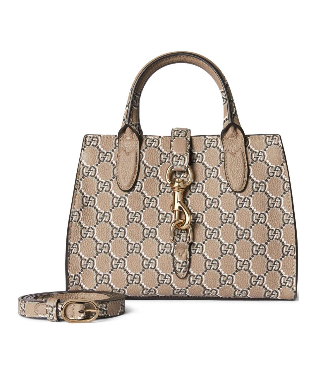 GUCCI Бежевая кожаная сумка через плечо, фото 2