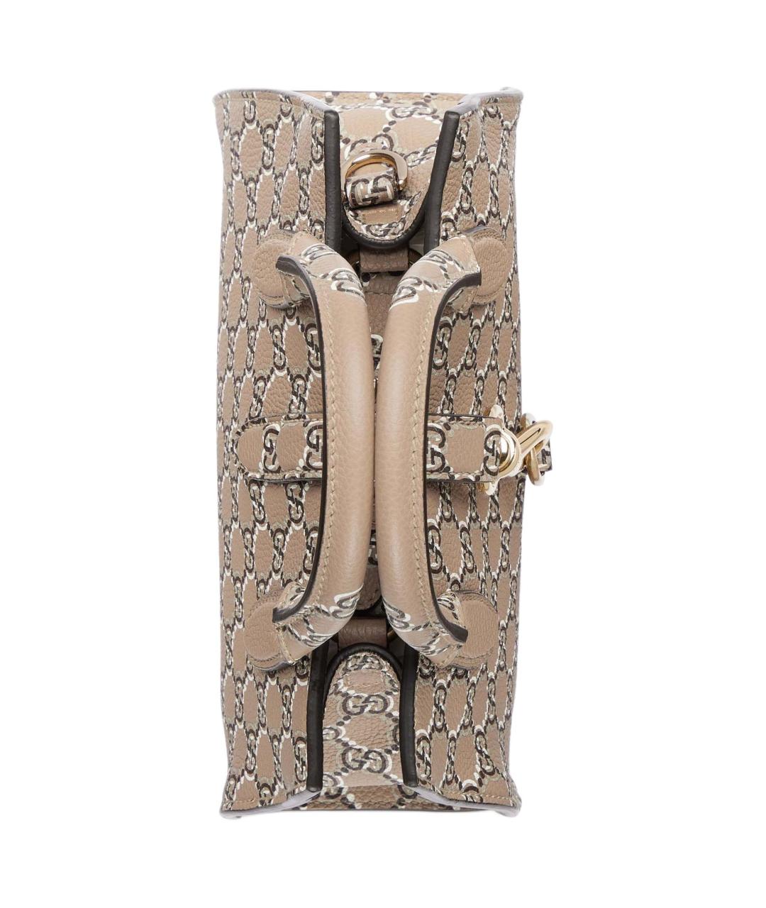 GUCCI Бежевая кожаная сумка через плечо, фото 7