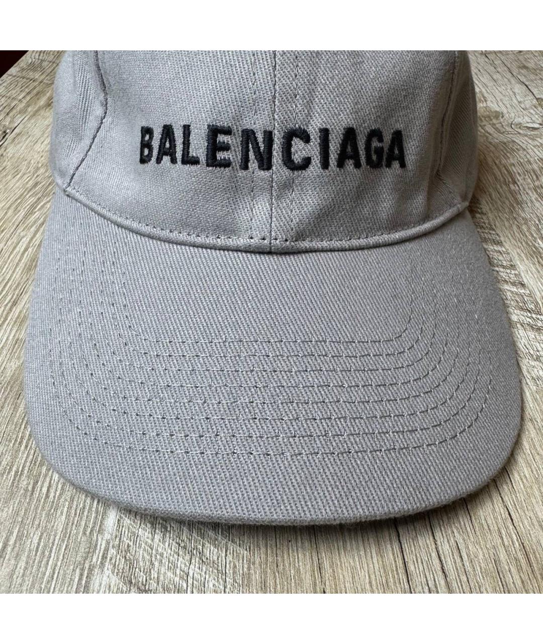 BALENCIAGA Серая хлопковая кепка/бейсболка, фото 3