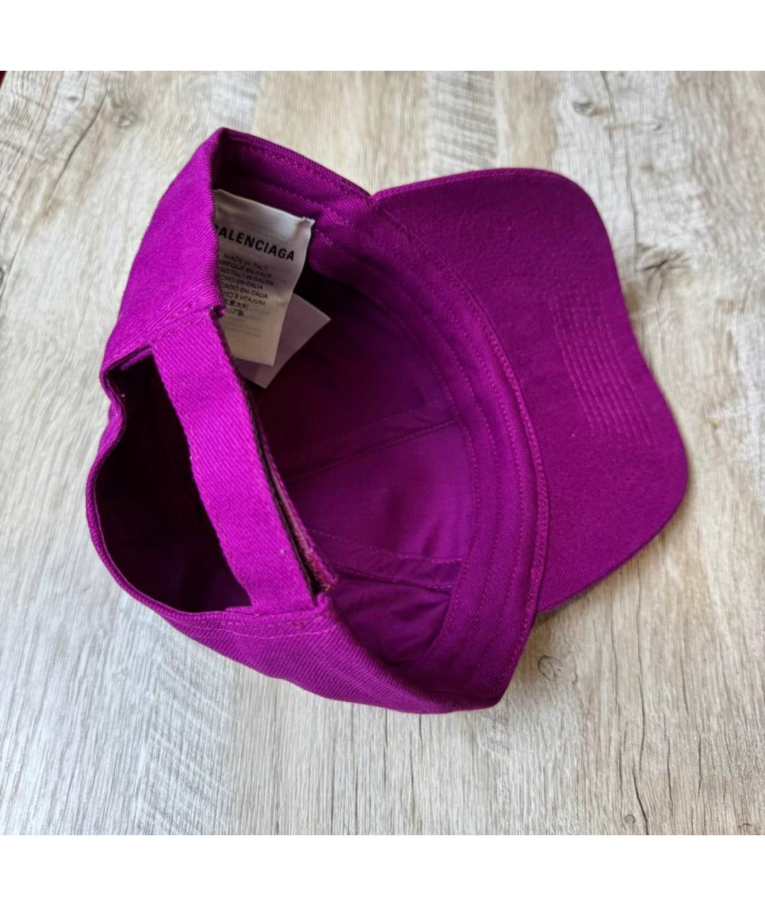 BALENCIAGA Фиолетовая хлопковая кепка/бейсболка, фото 4