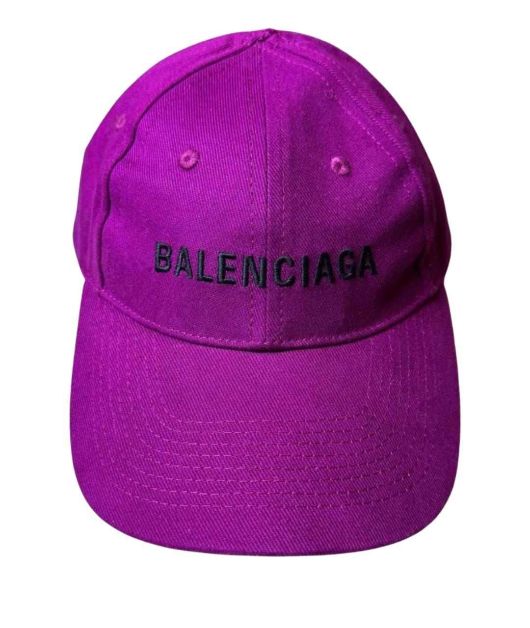 BALENCIAGA Фиолетовая хлопковая кепка/бейсболка, фото 1