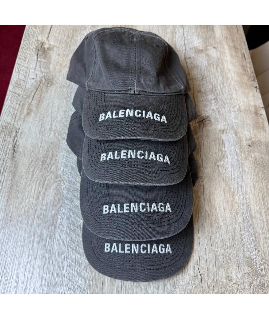 BALENCIAGA Антрацитовая хлопковая кепка/бейсболка, фото 3