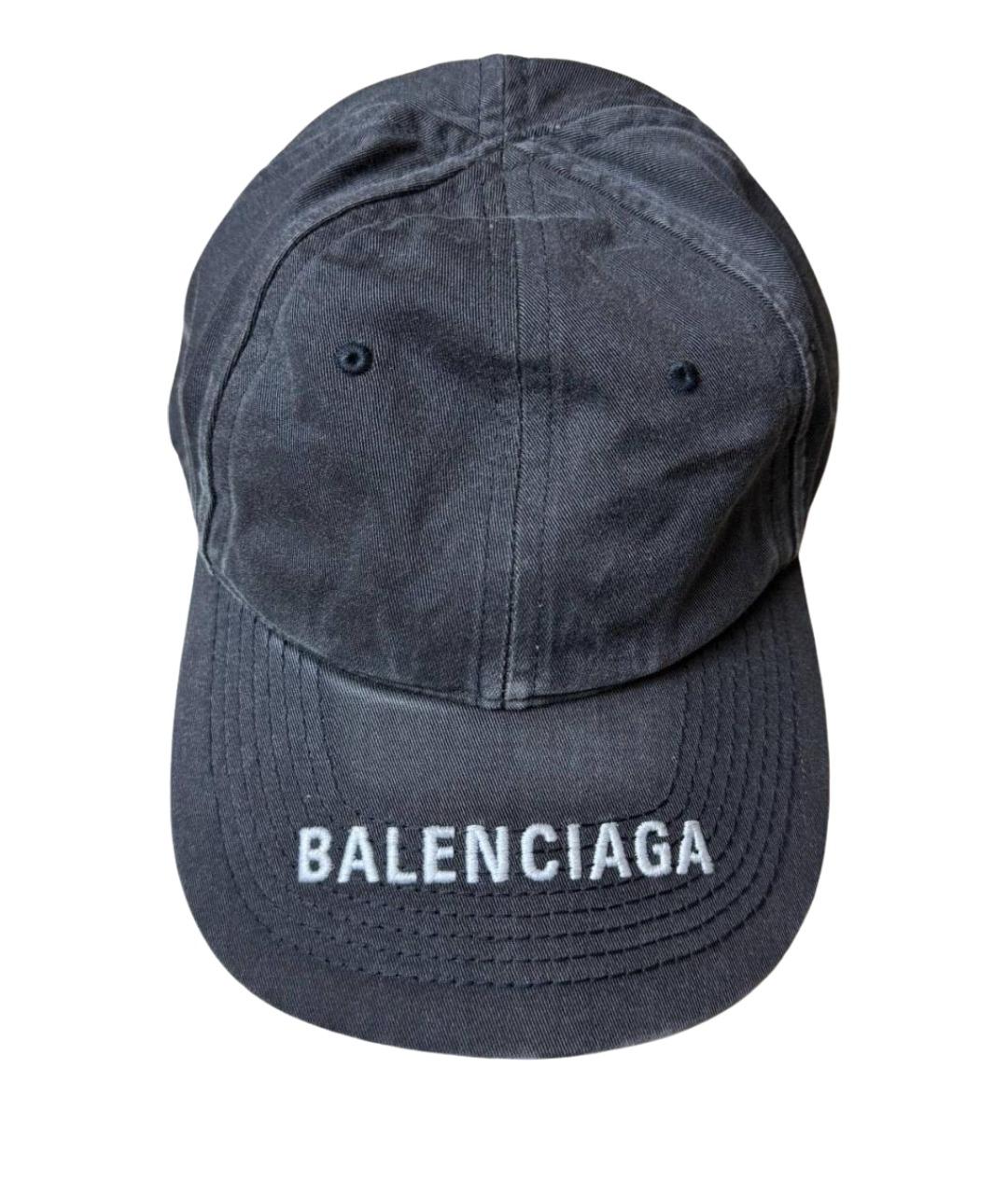 BALENCIAGA Антрацитовая хлопковая кепка/бейсболка, фото 1