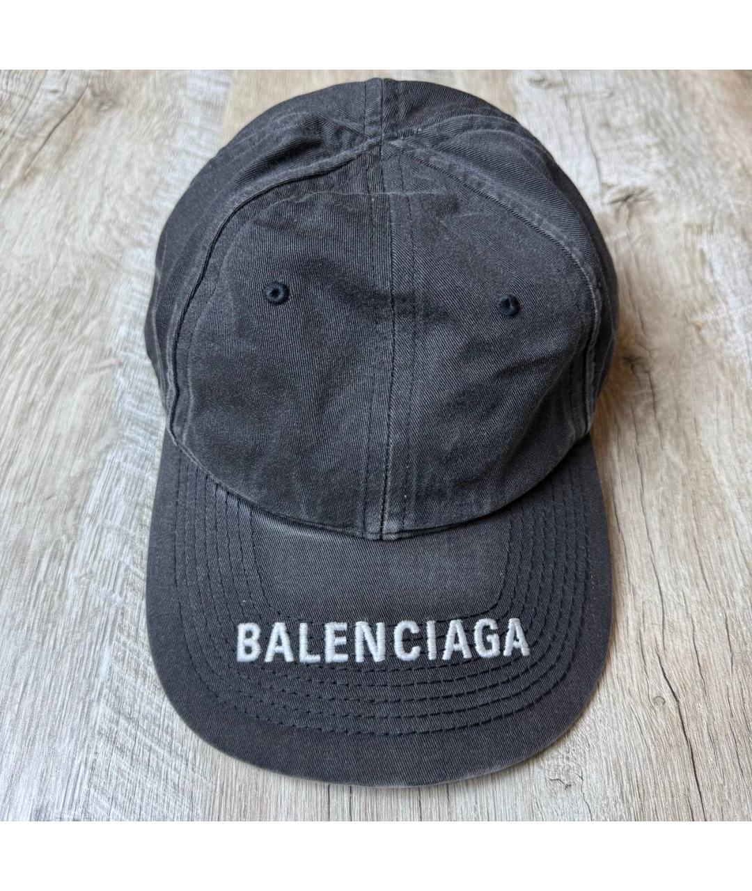 BALENCIAGA Антрацитовая хлопковая кепка/бейсболка, фото 7