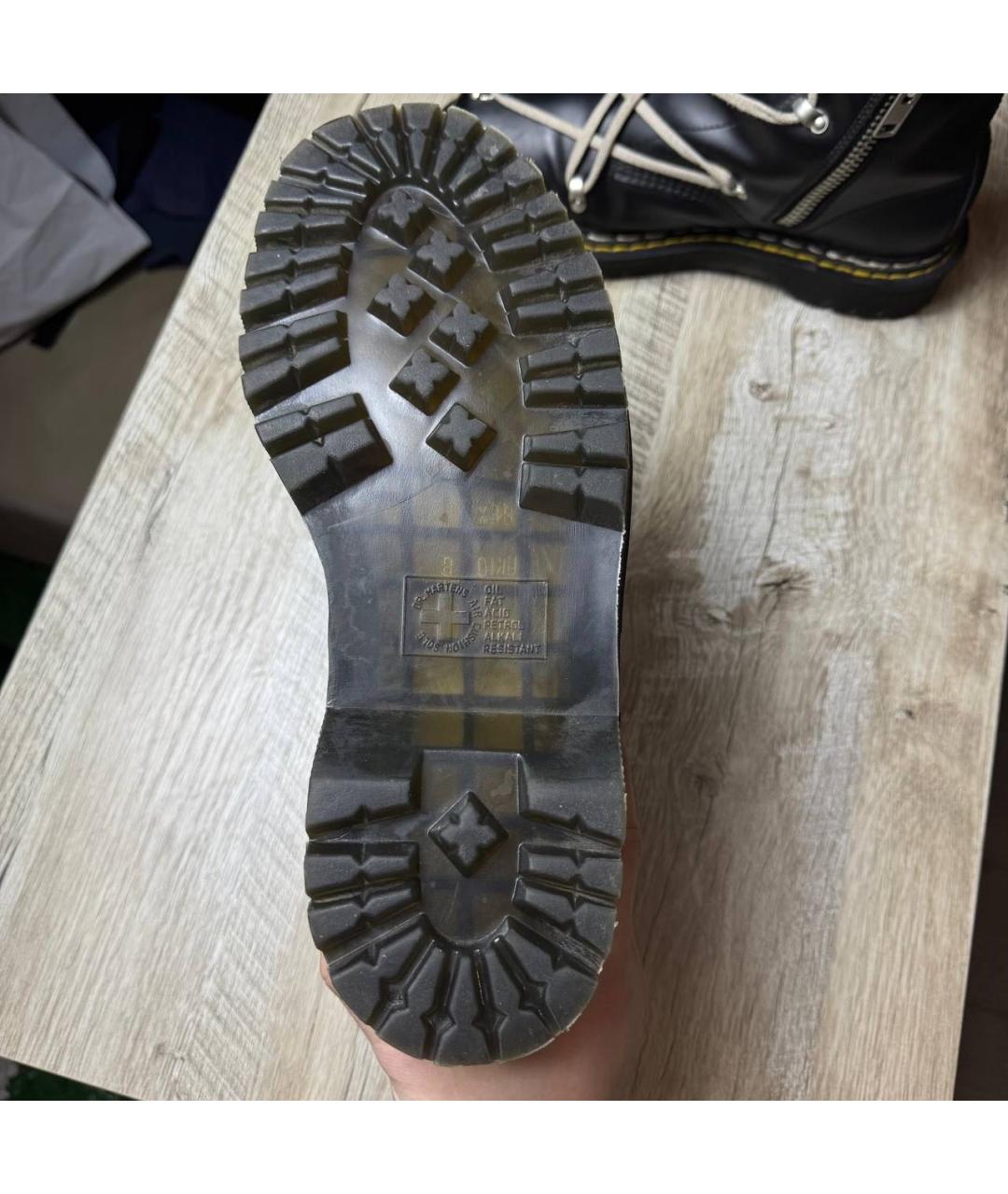 RICK OWENS Черные кожаные высокие ботинки, фото 5