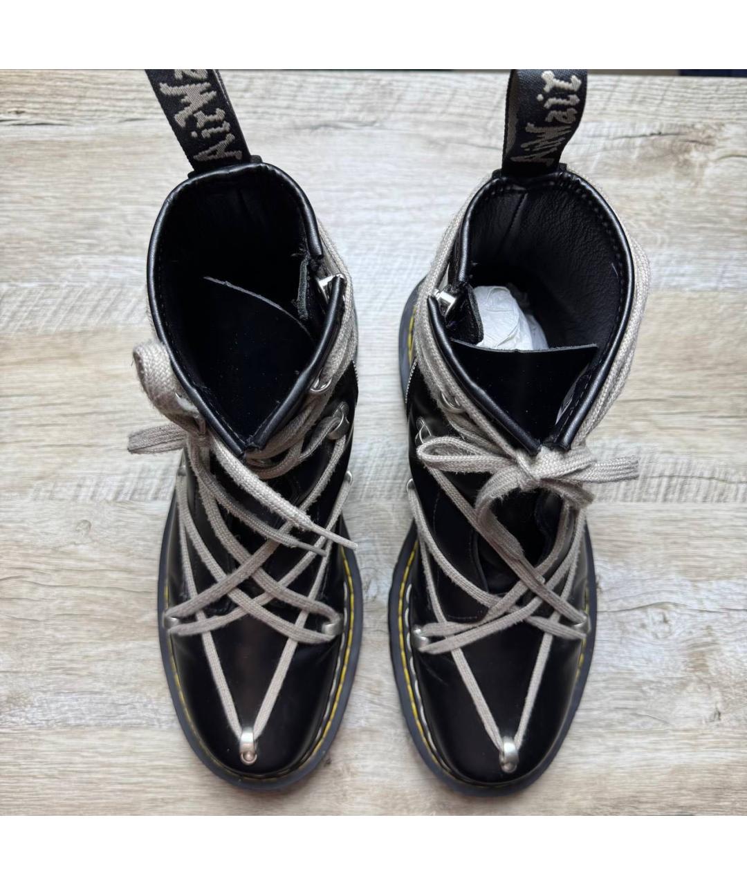 RICK OWENS Черные кожаные высокие ботинки, фото 3