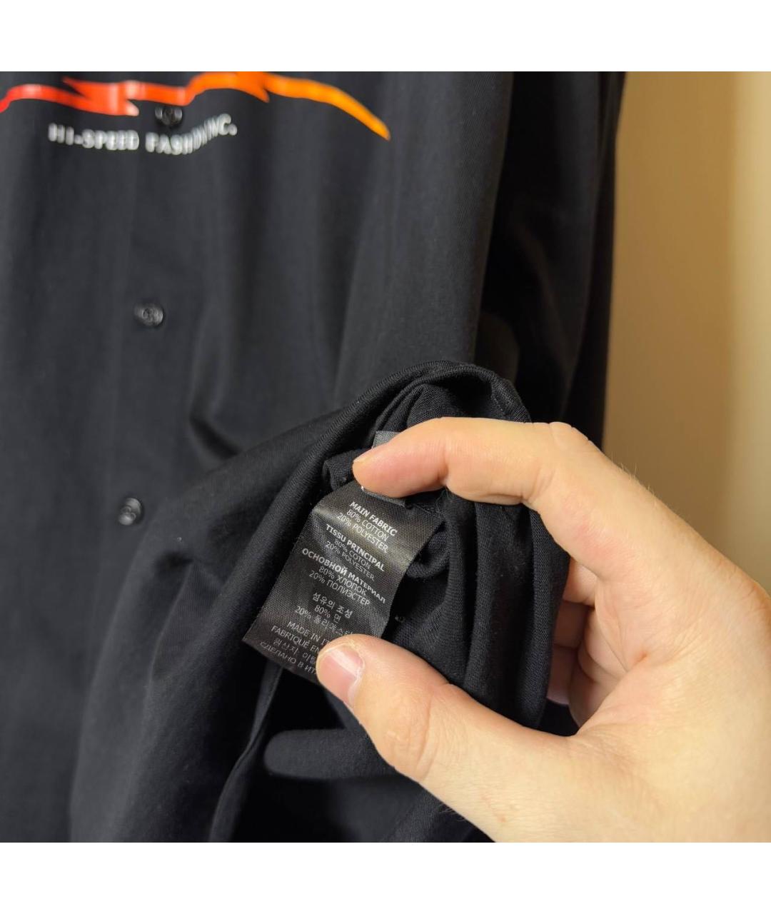 VETEMENTS Черная кэжуал рубашка, фото 4