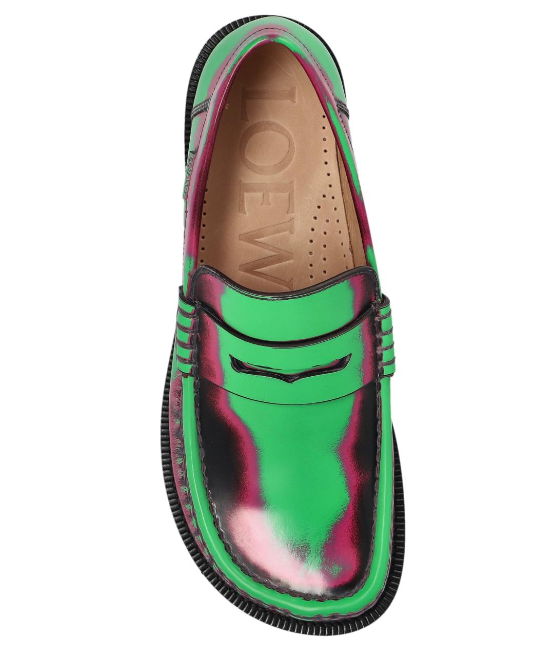 LOEWE Зеленые кожаные лоферы, фото 2