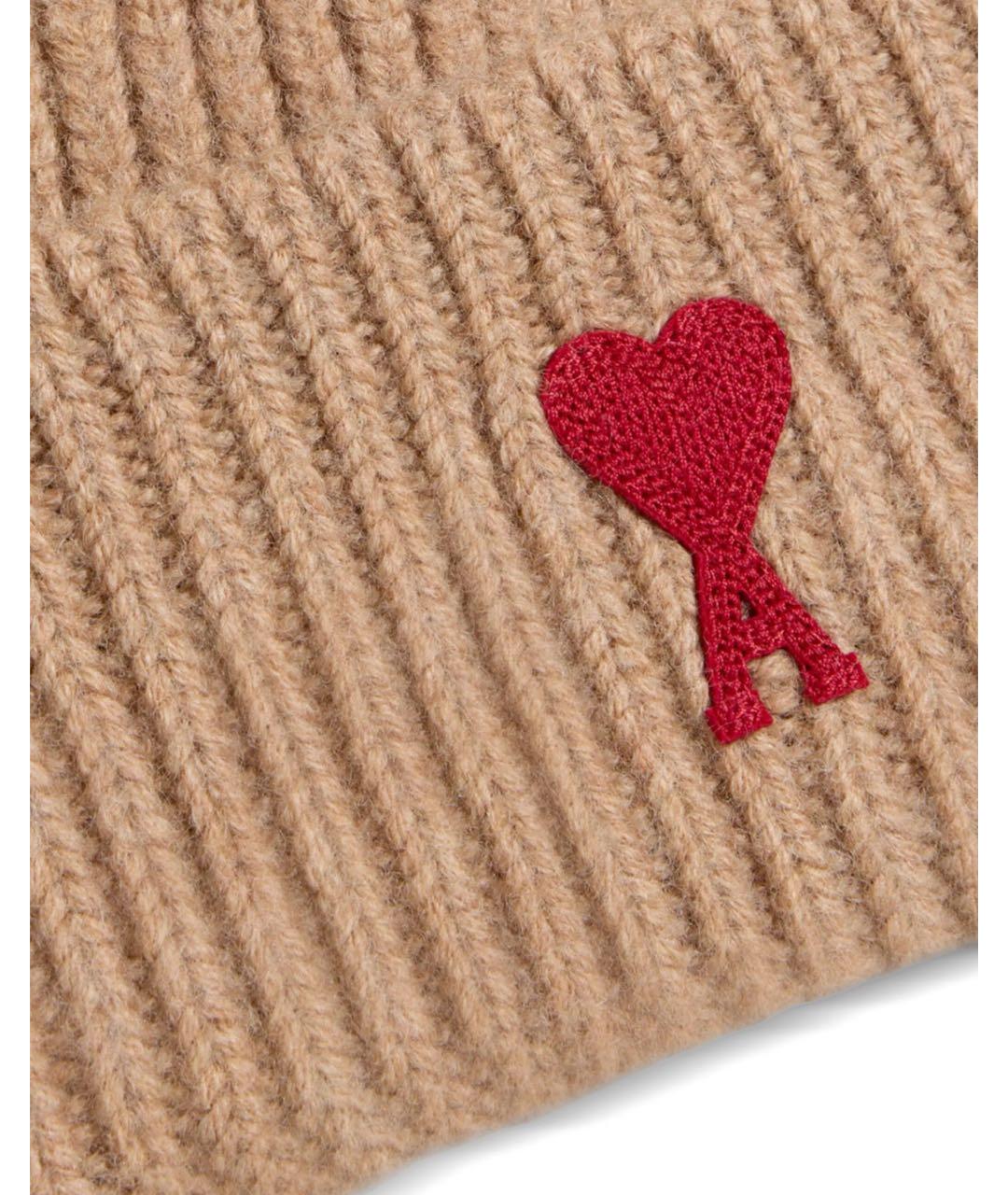 Ami Paris Бежевая шерстяная шапка, фото 3