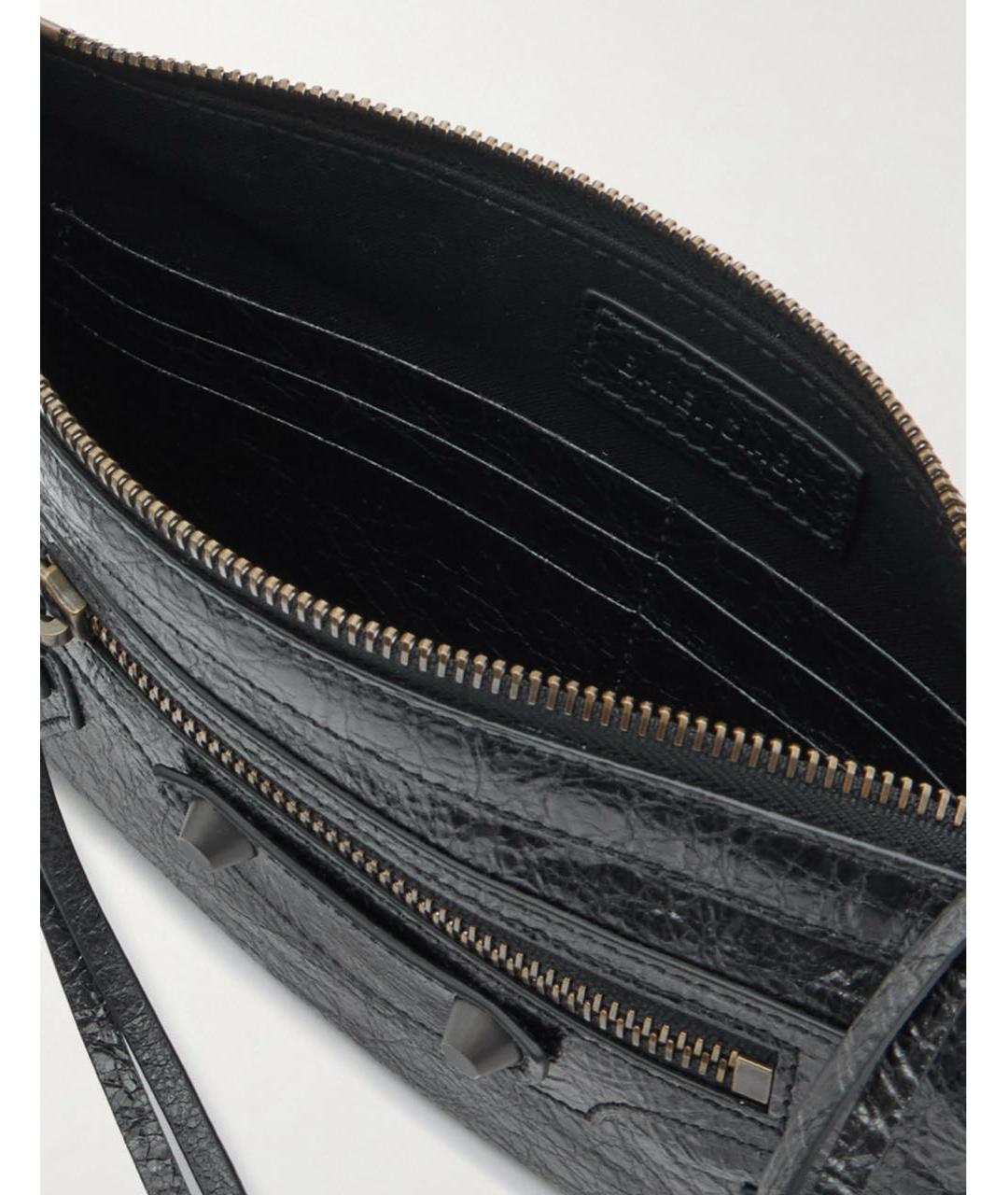 BALENCIAGA Черная кожаная сумка через плечо, фото 5