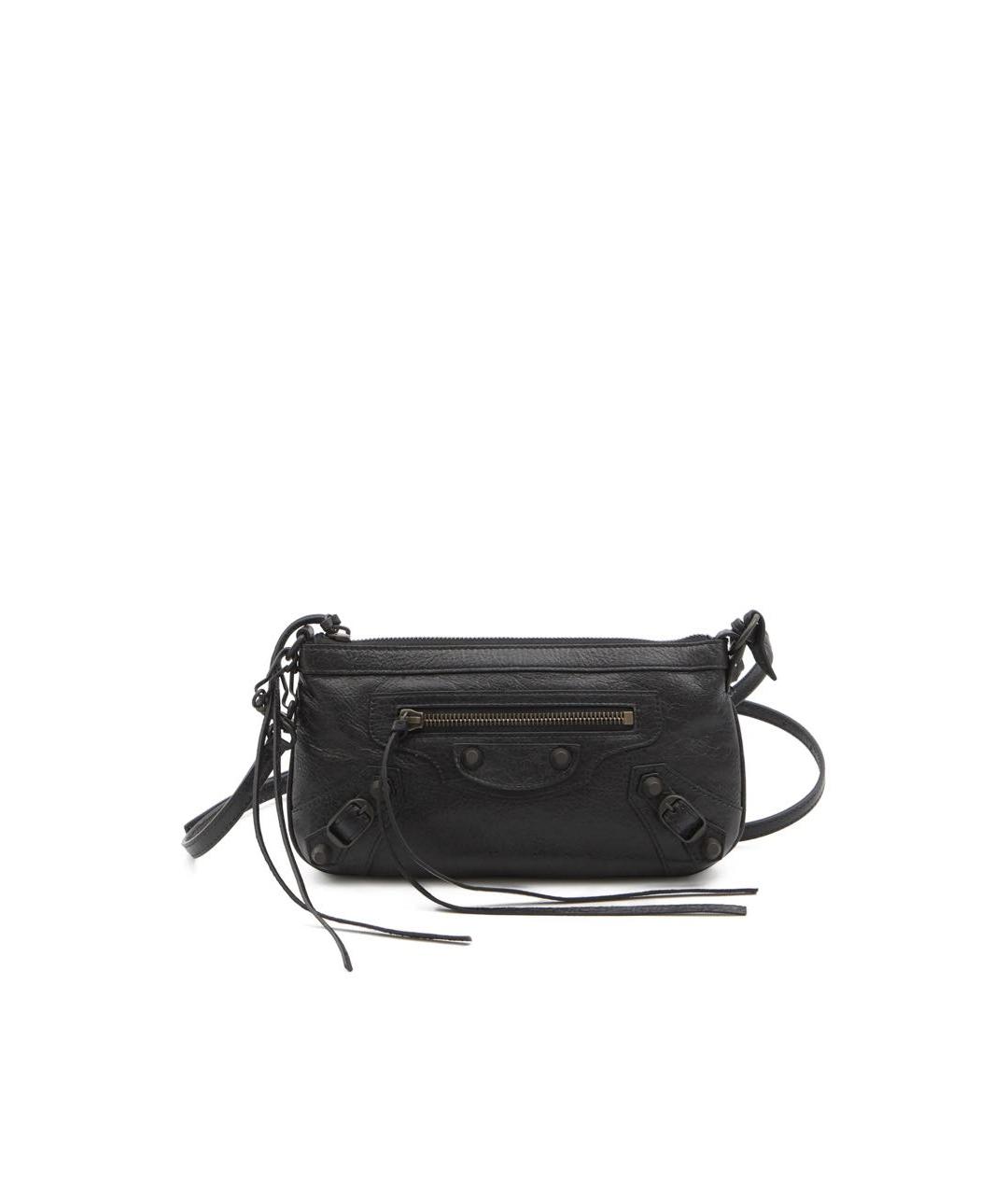 BALENCIAGA Черная кожаная сумка через плечо, фото 6