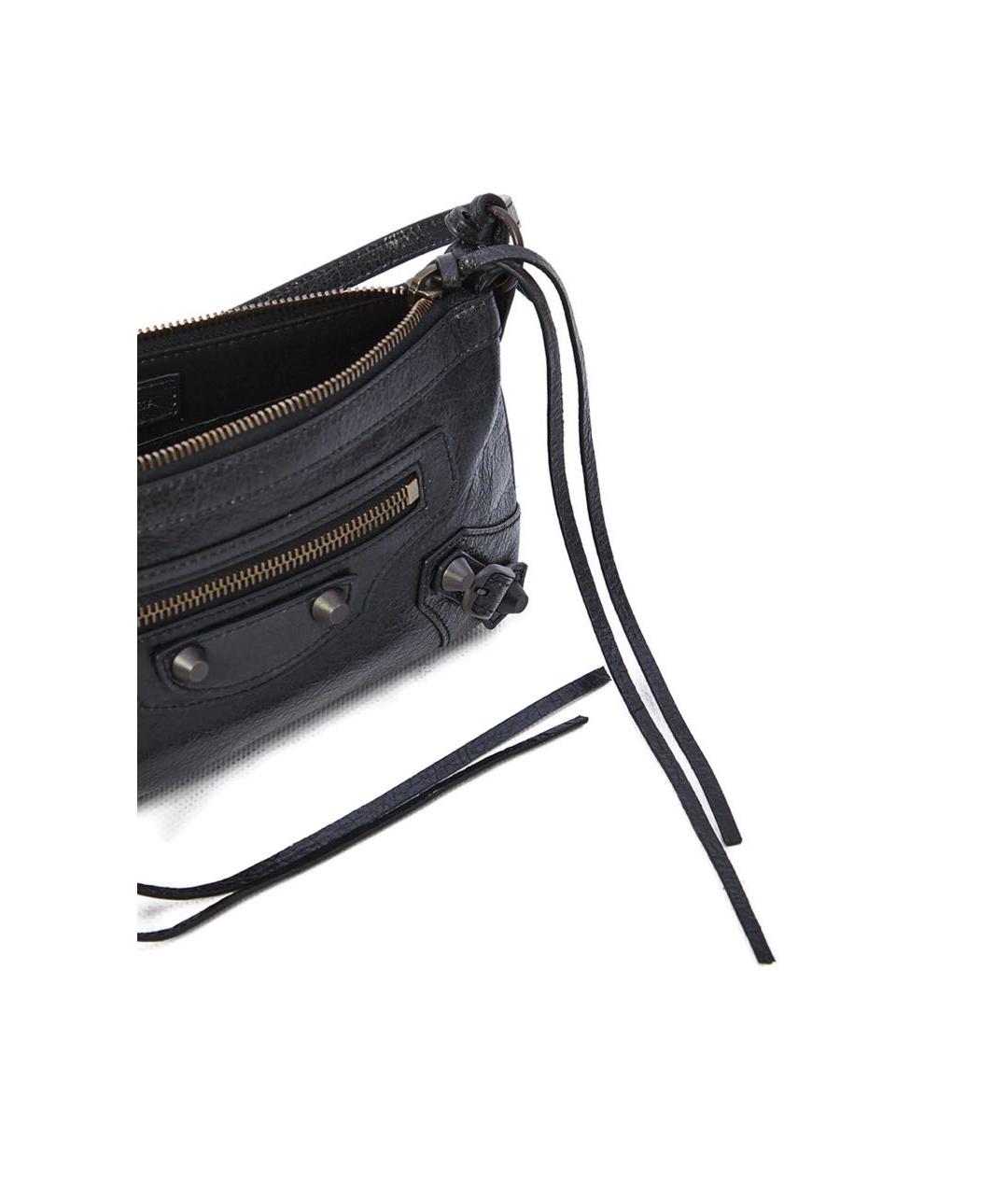 BALENCIAGA Черная кожаная сумка через плечо, фото 3