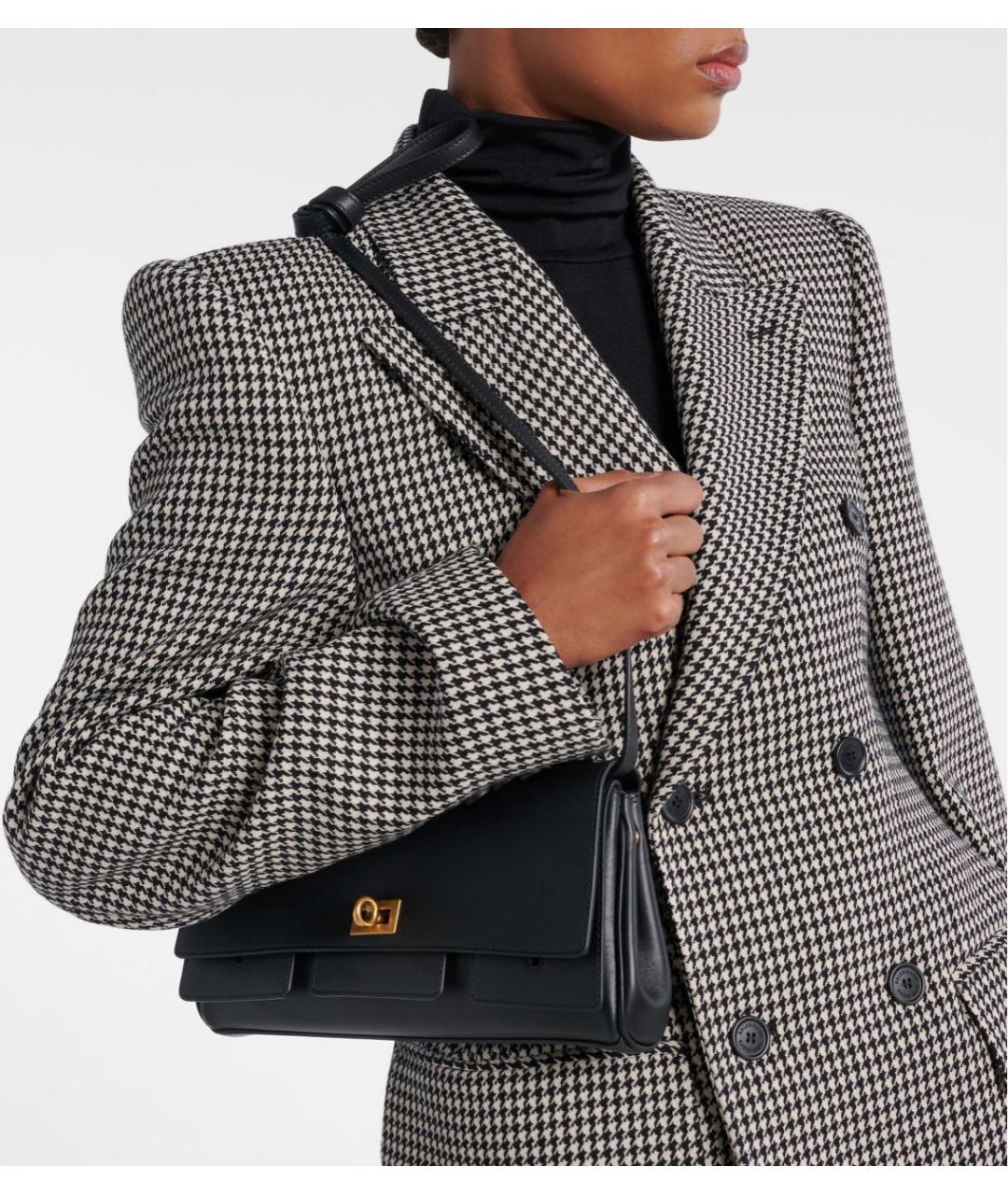 BALENCIAGA Черная кожаная сумка через плечо, фото 2