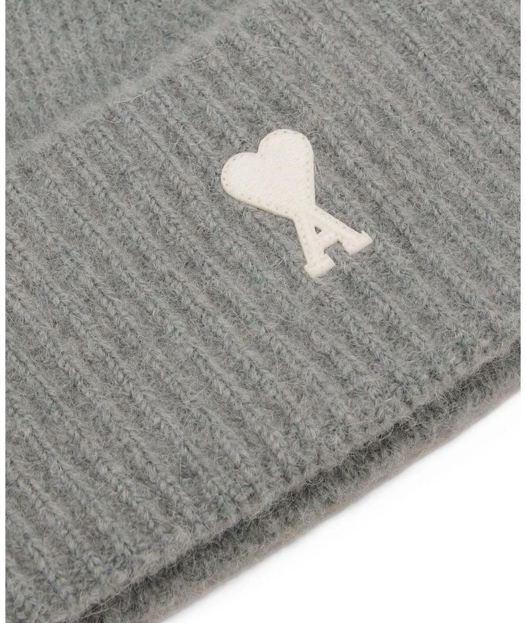 Ami Paris Серая шерстяная шапка, фото 3