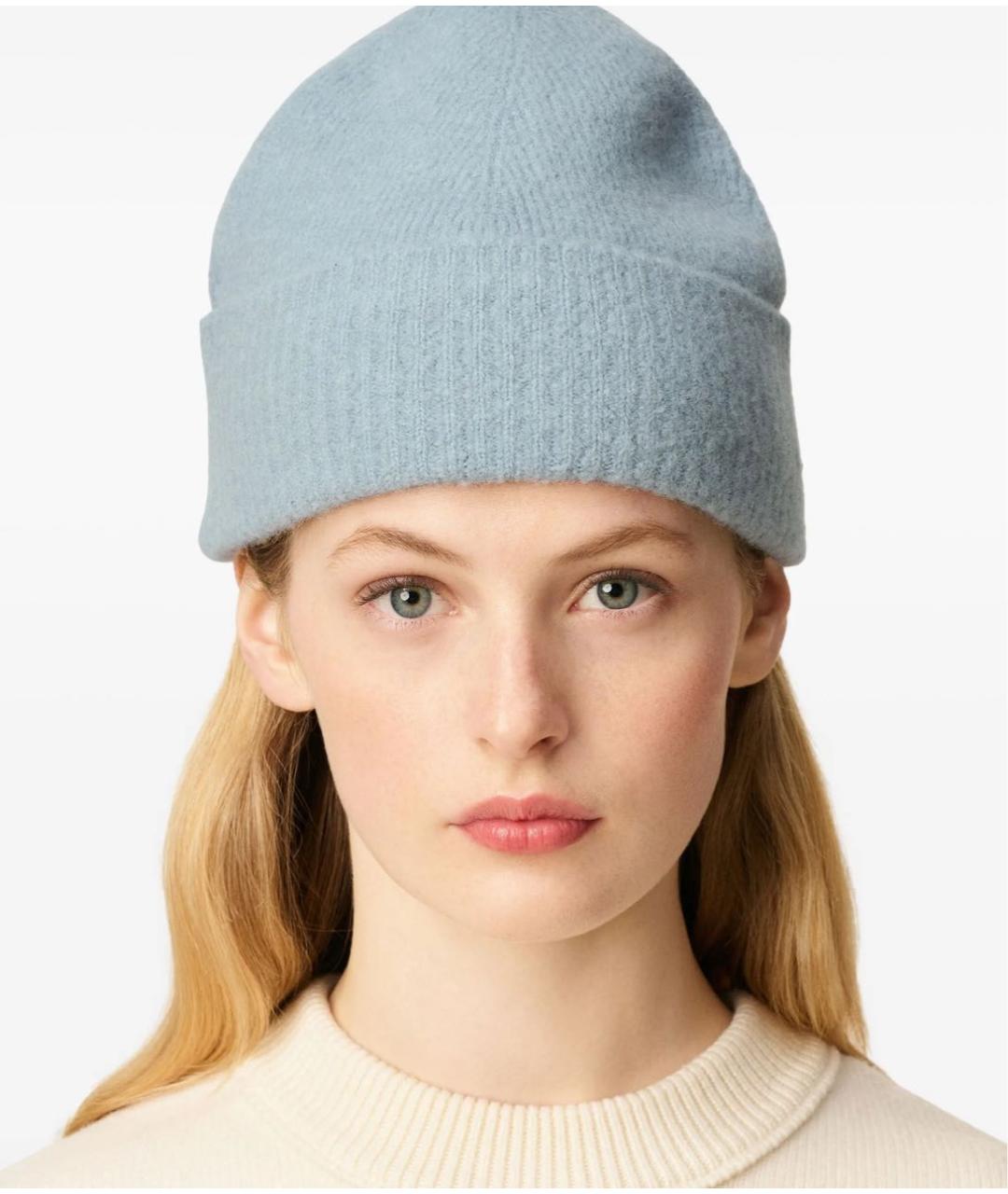 Ami Paris Голубая шерстяная шапка, фото 4
