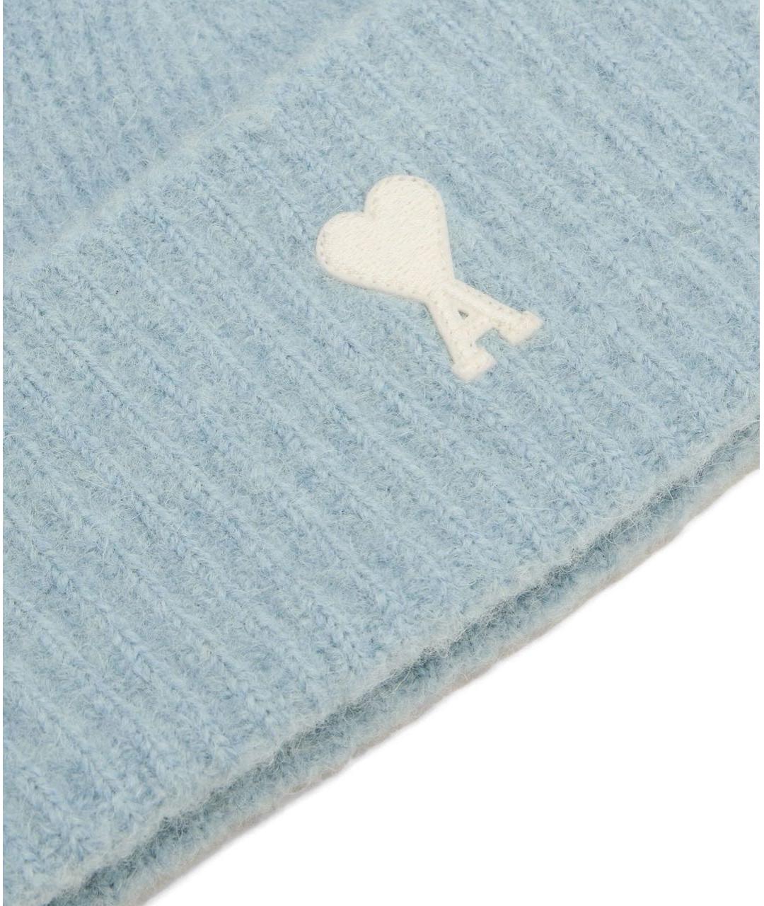 Ami Paris Голубая шерстяная шапка, фото 3