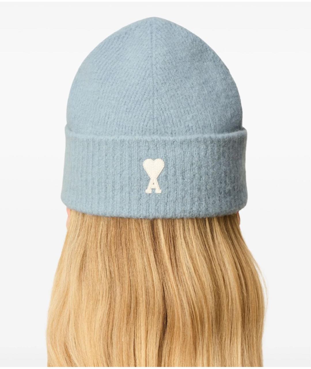 Ami Paris Голубая шерстяная шапка, фото 5
