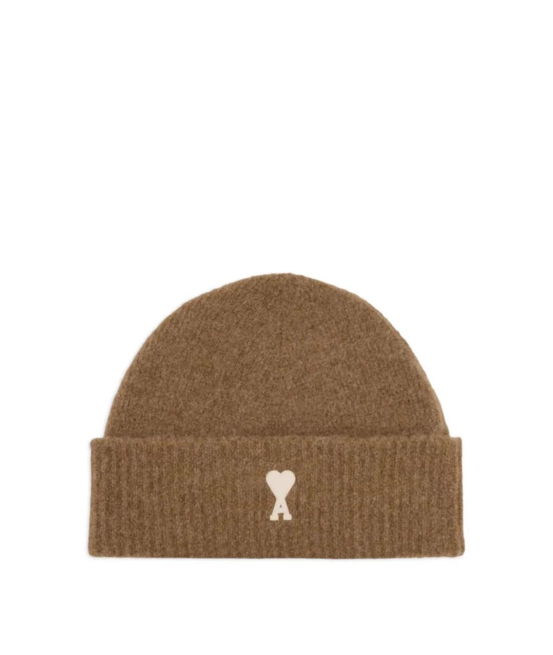 Ami Paris Коричневая шерстяная шапка, фото 1