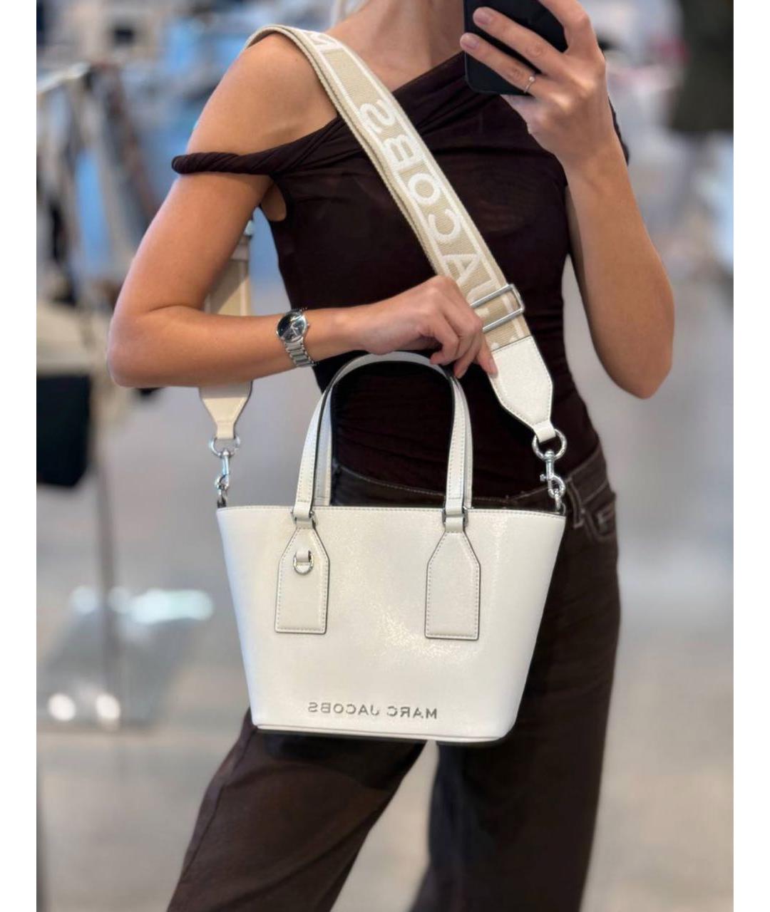 MARC JACOBS Белая кожаная сумка с короткими ручками, фото 2