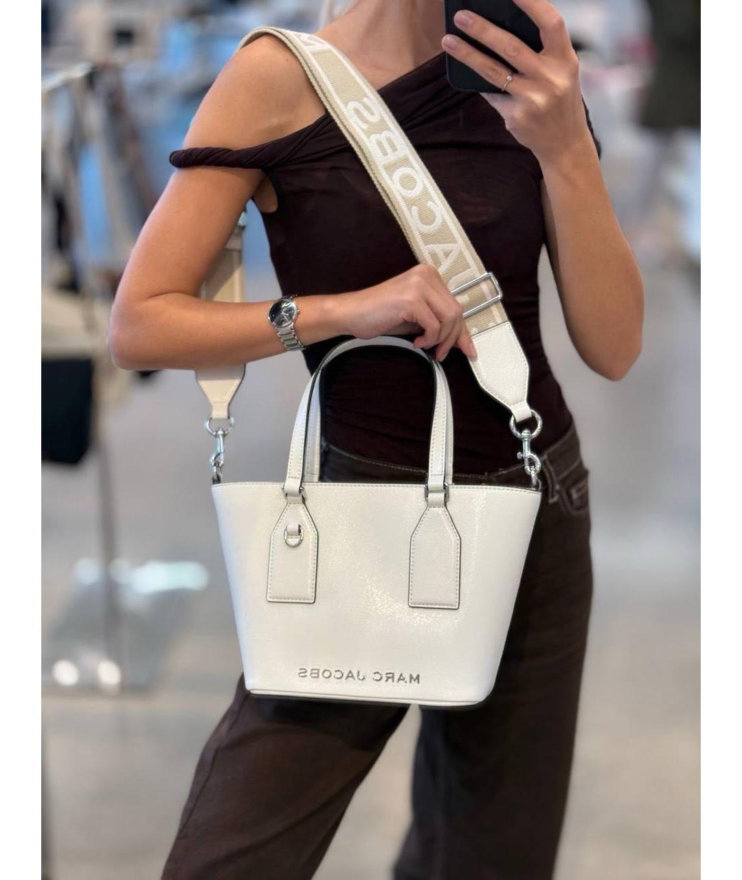 MARC JACOBS Белая кожаная сумка с короткими ручками, фото 5