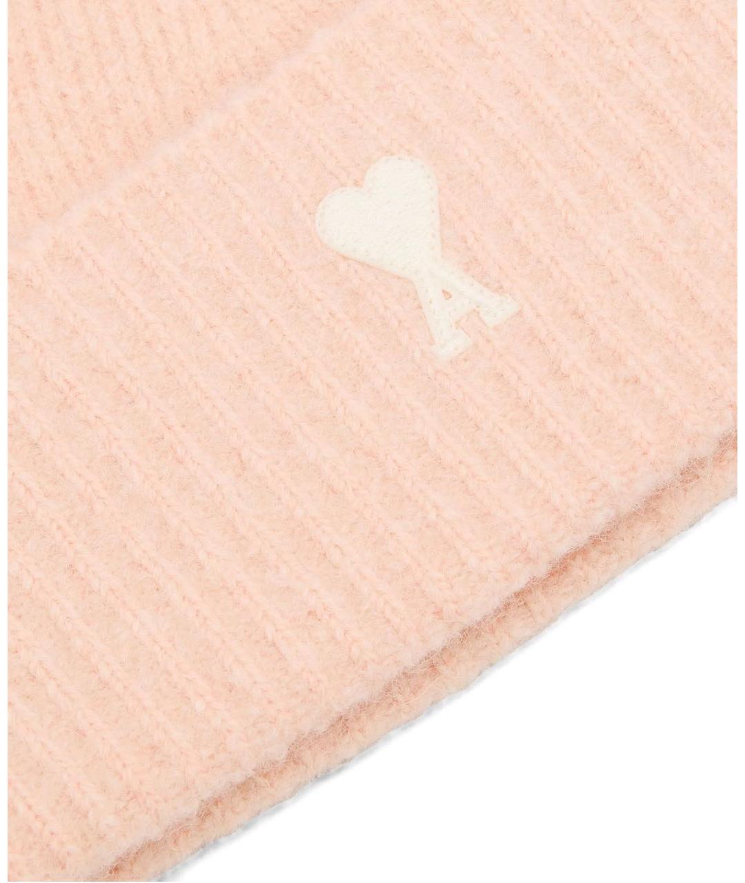 Ami Paris Коралловая шерстяная шапка, фото 3