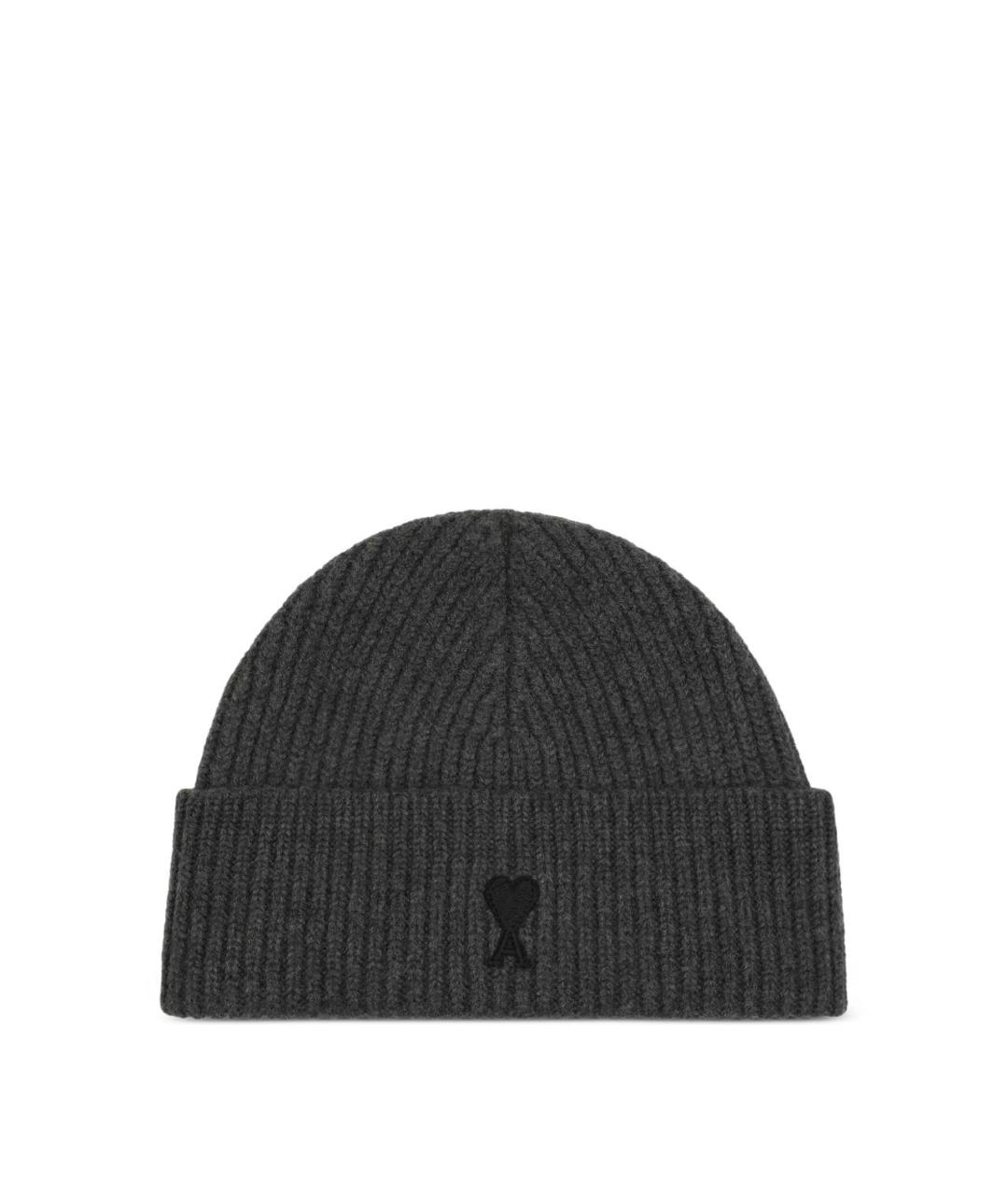 Ami Paris Антрацитовая шерстяная шапка, фото 1