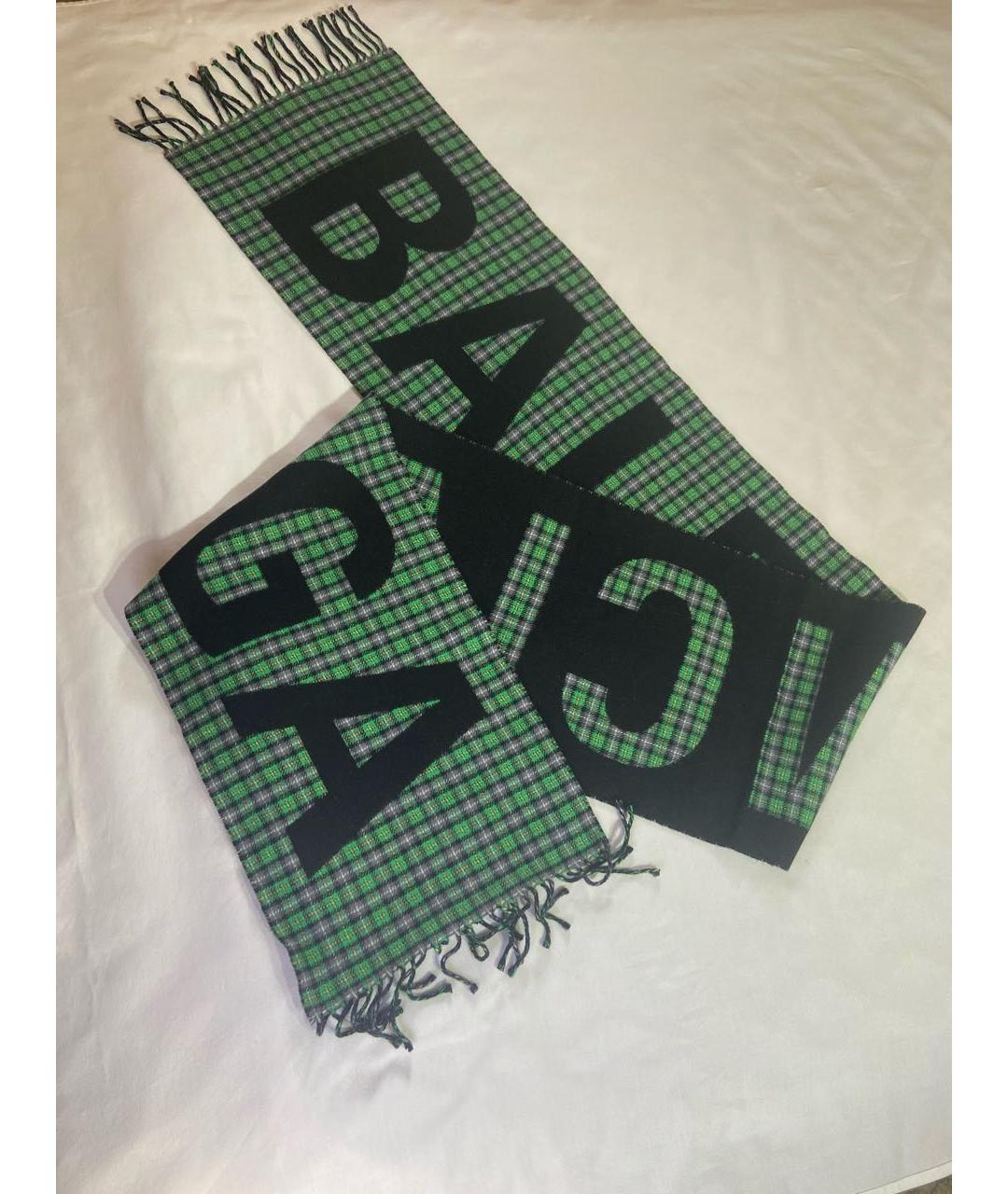 BALENCIAGA Черный шерстяной шарф, фото 3