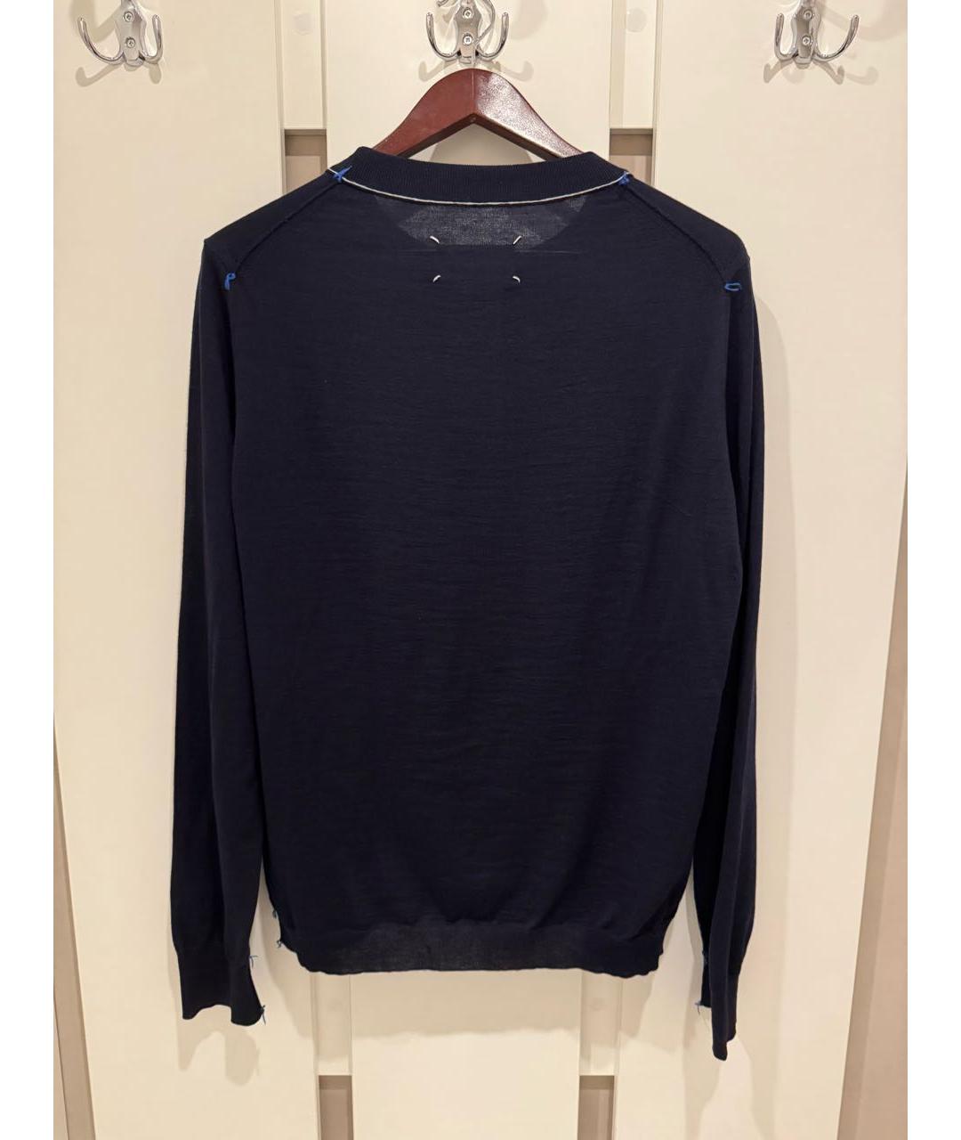 MAISON MARGIELA Темно-синий шерстяной джемпер / свитер, фото 2