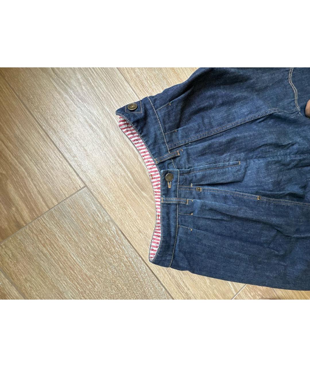 LOUIS VUITTON Темно-синяя деним юбка миди, фото 8