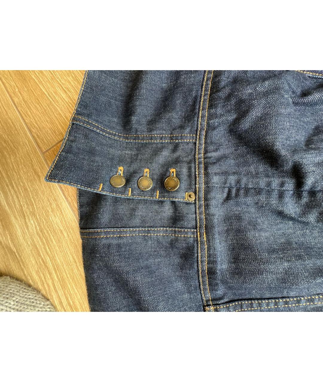 LOUIS VUITTON Темно-синяя деним юбка миди, фото 7