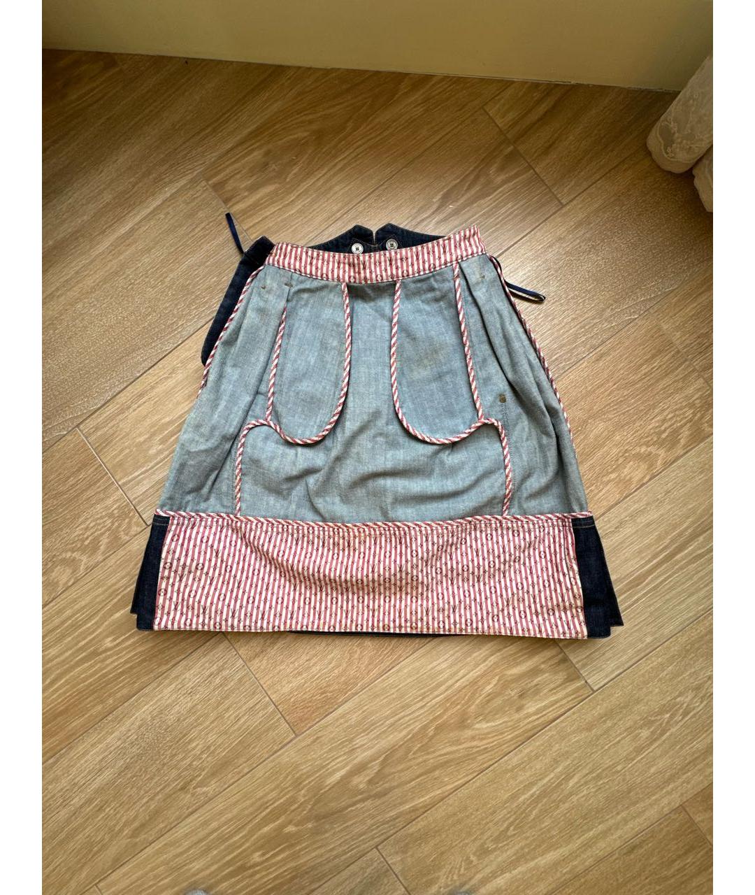 LOUIS VUITTON Темно-синяя деним юбка миди, фото 3